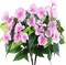 Artificial Impatiens Bouquet Faux ​Impatiens Bushes Pink ​for Patio Lawn Garden 3.94"D x 7.87"W x 15.75"H